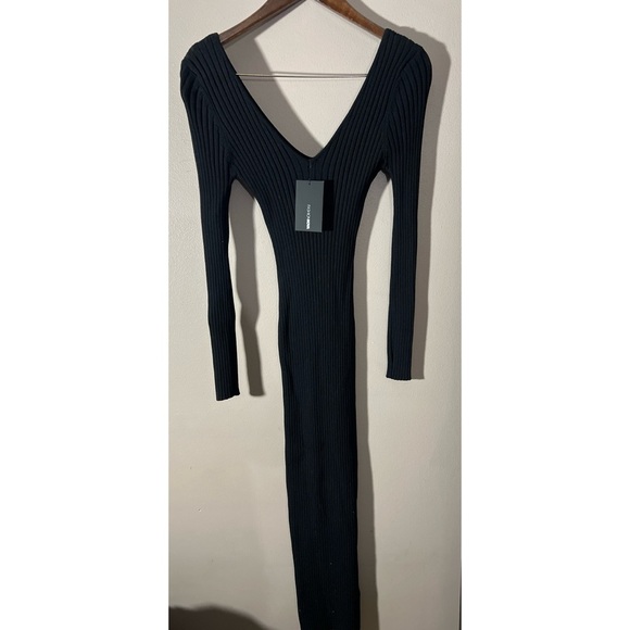 Fashion nova Elegant Black Ribbed Dress - Picture 1 of 3